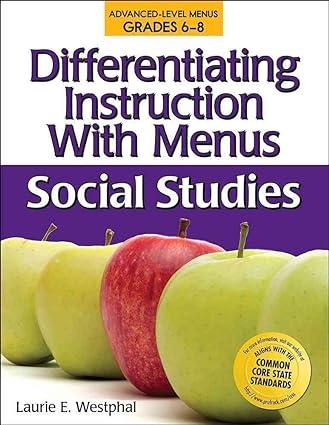 differentiating instruction with menus math grades 6 8 1st edition laurie e. westphal 159363367x,