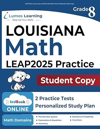 leap online assessments and 8th grade math practice workbook student copy 1st edition lumos learning