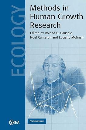 methods in human growth research 1st edition roland c. hauspie, noël cameron, luciano molinari 0521183812,