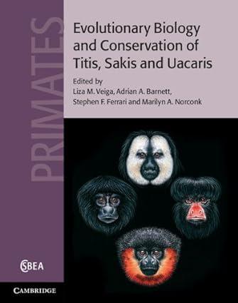 evolutionary biology and conservation of titis sakis and uacaris 1st edition liza m. veiga (author, adrian a.