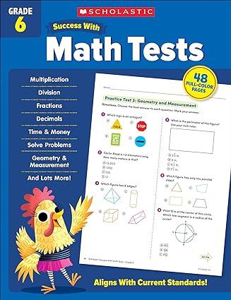 scholastic success with math tests grade 6 workbook 1st edition scholastic teaching resources 1338798472,
