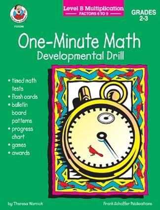 one minute math level b multiplication factors 6 9 1st edition theresa warnick 076470396x, 978-0764703966
