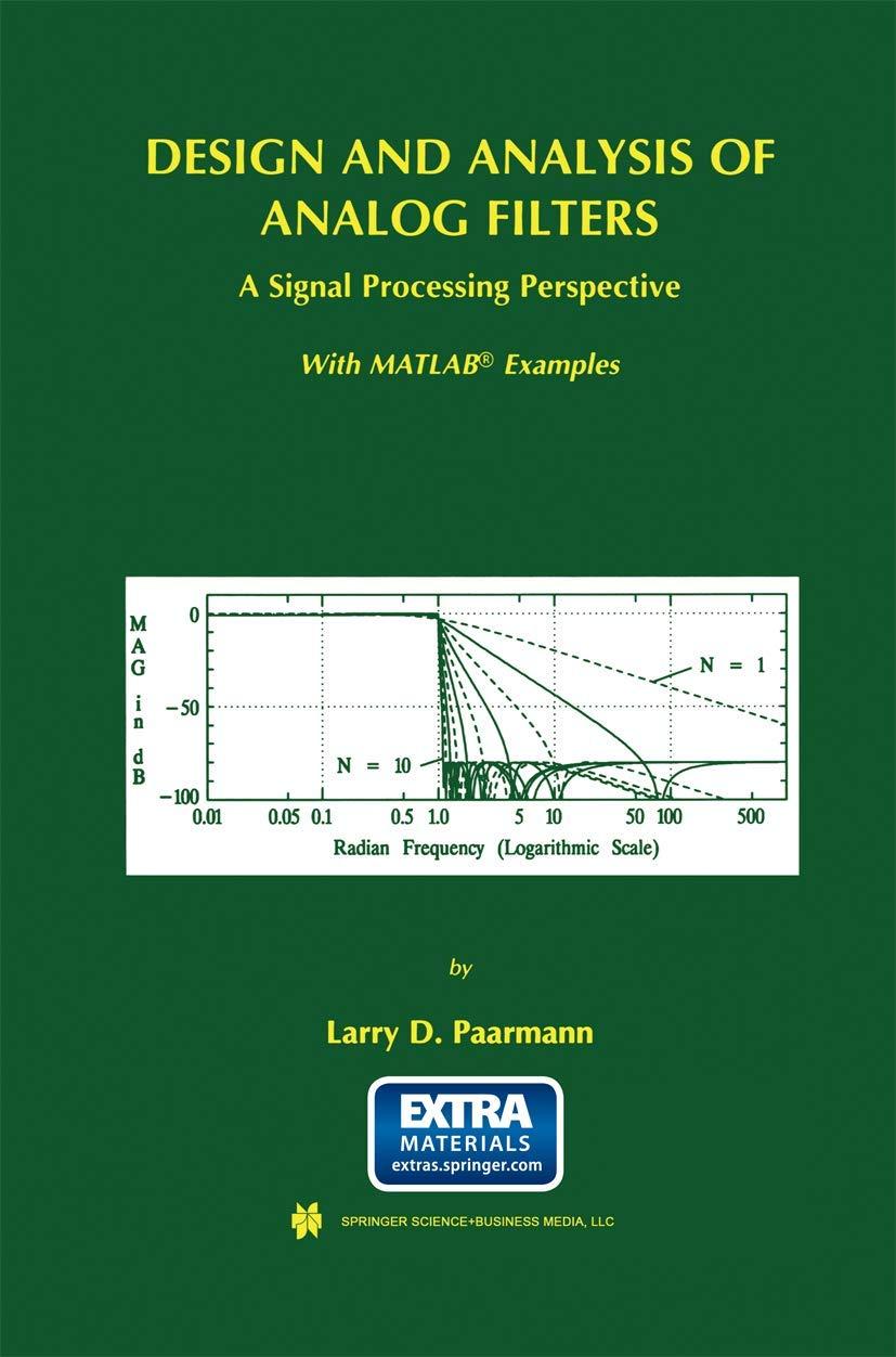 design and analysis of analog filters a signal processing perspective 2003 edition larry d. paarmann