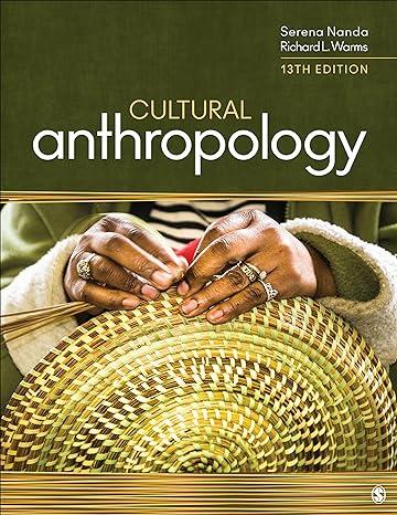cultural anthropology 13th edition serena nanda, richard l. warms 978-1071858233