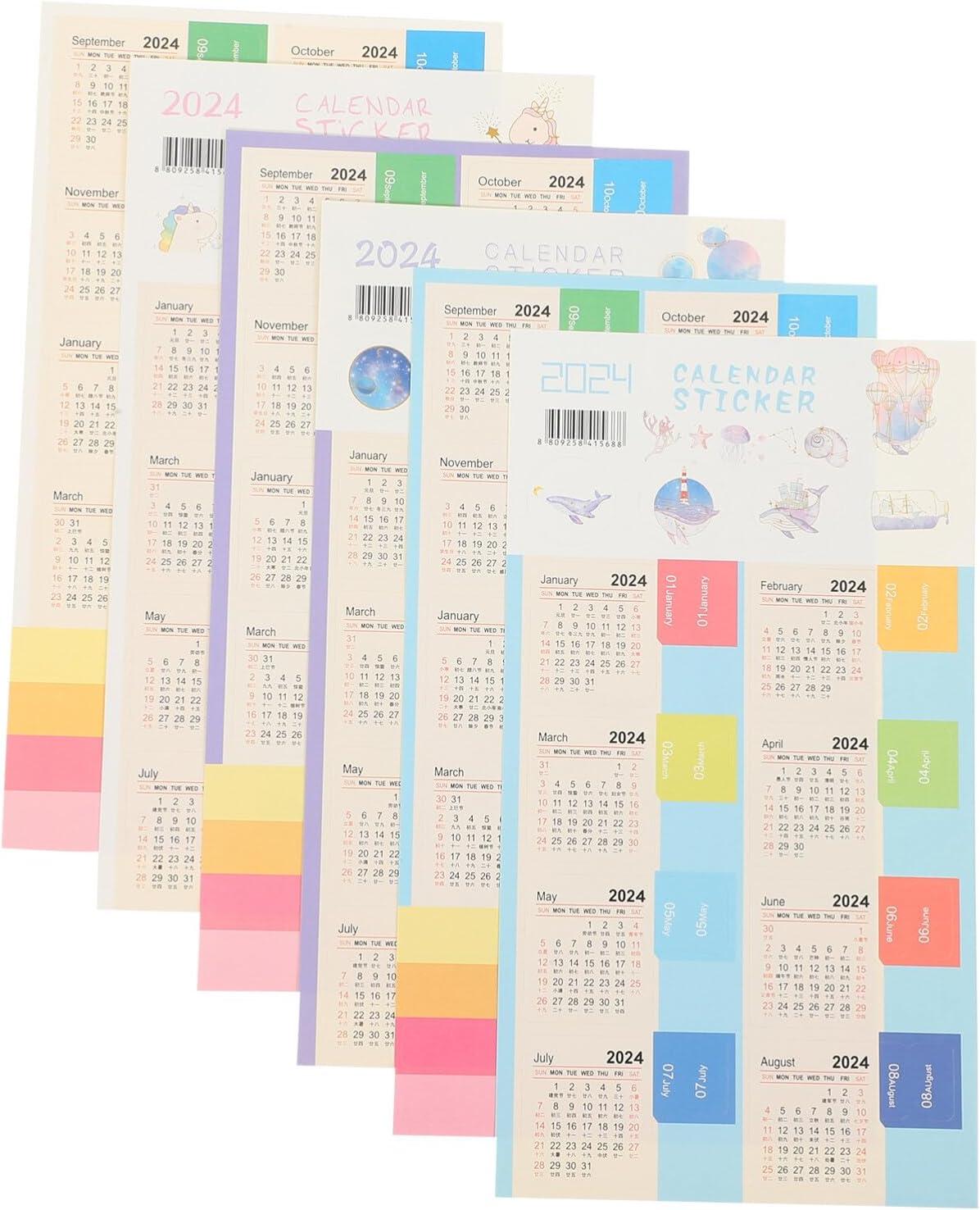 villcase 2024 calendar stickers 24 sheets monthly calendar sticker adhesive monthly  villcase b0cn9hps4z