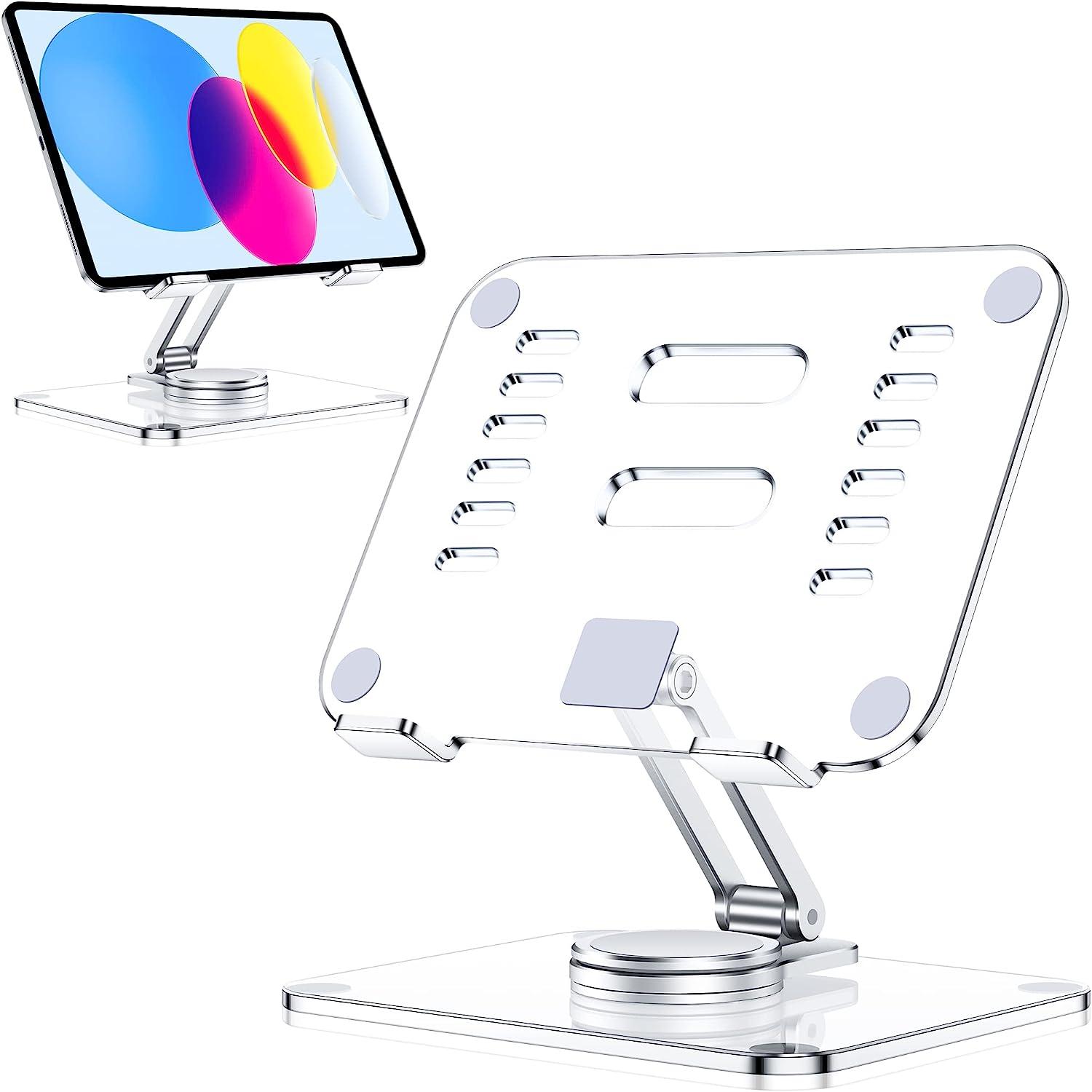 creadream acrylic tablet stand holder with 360 rotating base foldable adjustable  creadream ?b0c16hk4jf