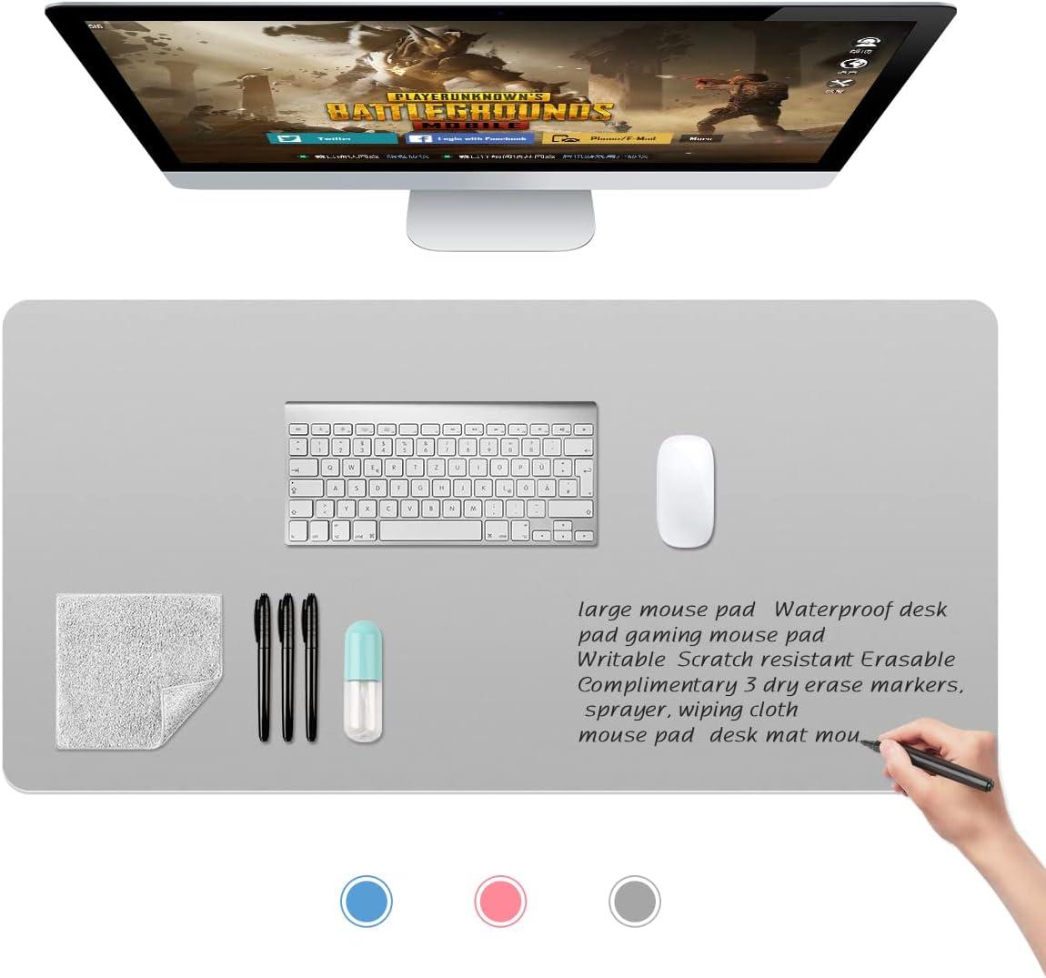 fabutier large gaming mouse pad writable and erasable desk mat waterproof desk pad protector mat  fabutier