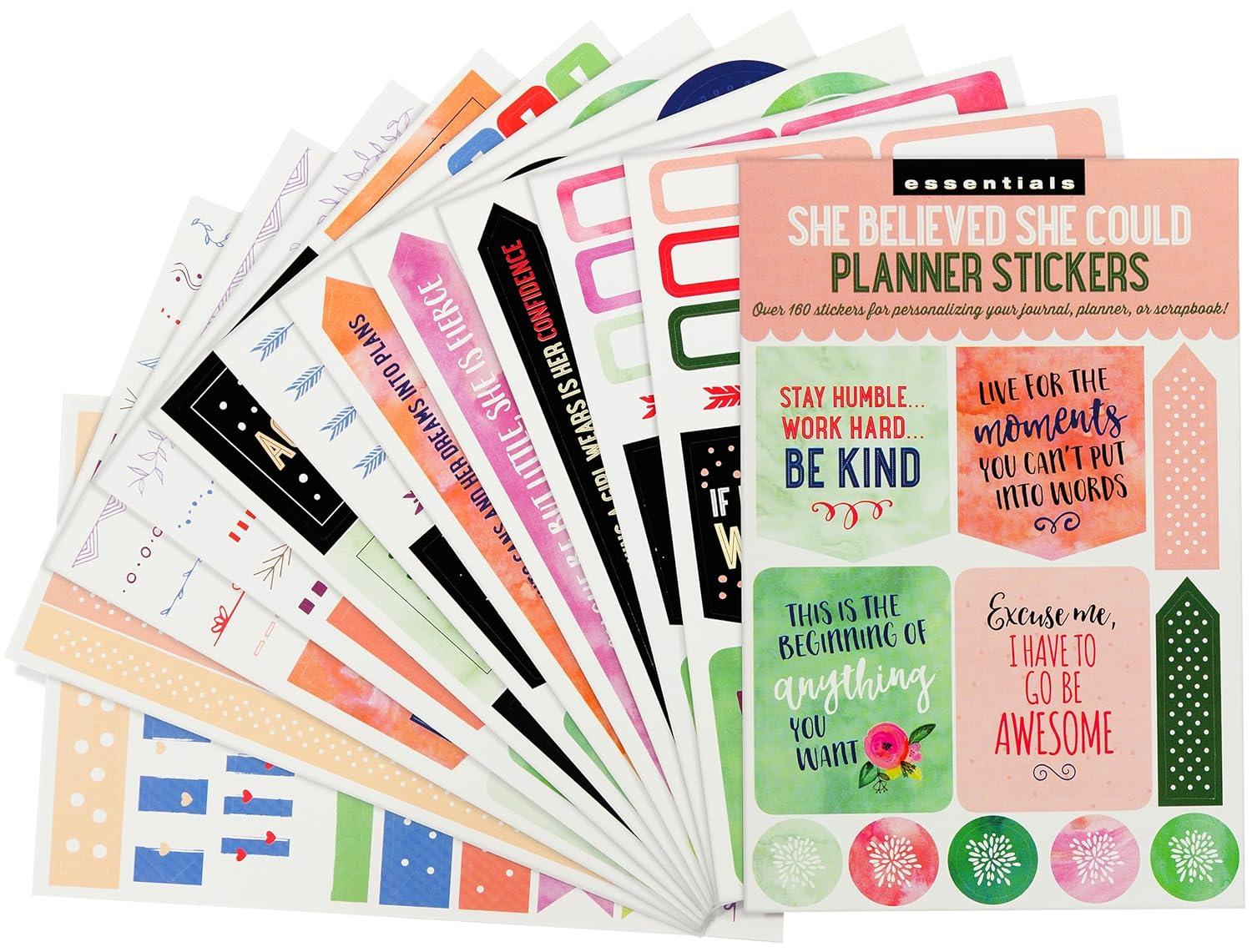 essential weekly planner stickers - she believed she could set of 160 stickers  peter pauper press