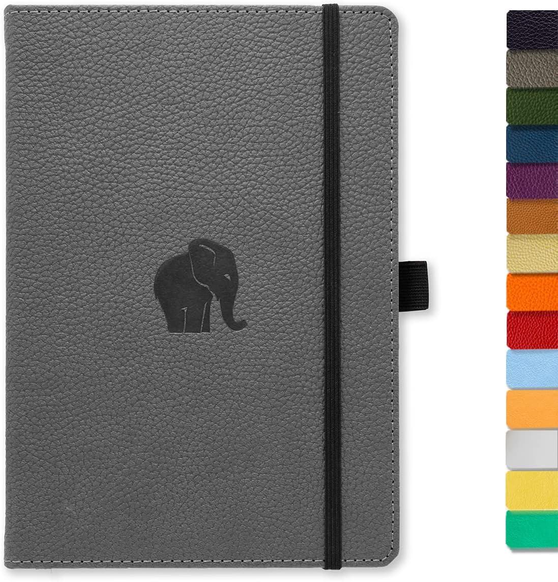 Dingbats A5 Wildlife Notebook Journal Hardcover Cream 100gsm Ink-Proof Paper 6 1 X 8 5 Inches 192 Pages Gray Elephant Lined