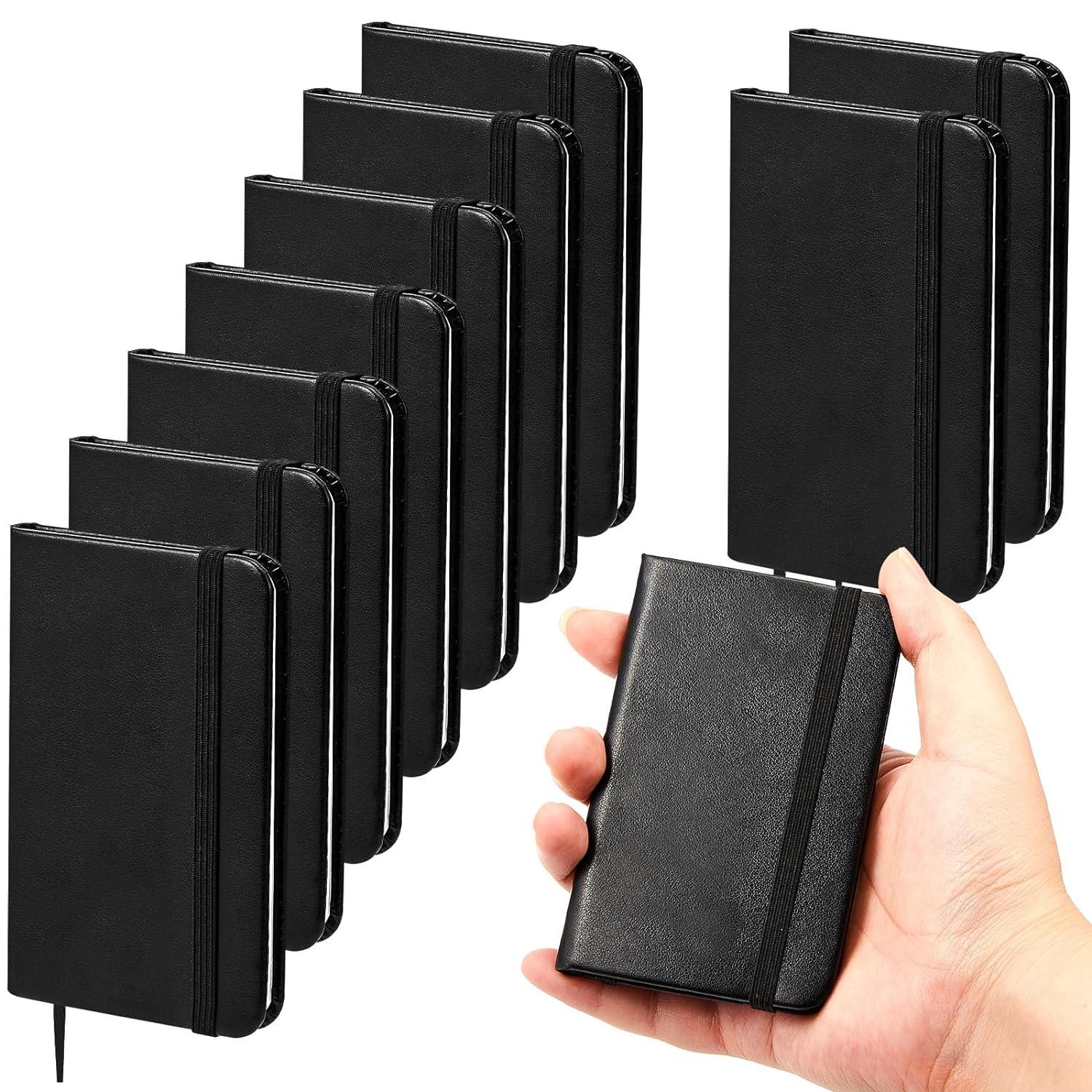 qeeenar 10 pcs hardcover leather pocket notebook 4 x 2 5 inch small notebook 50 pages hardcover mini notepad 