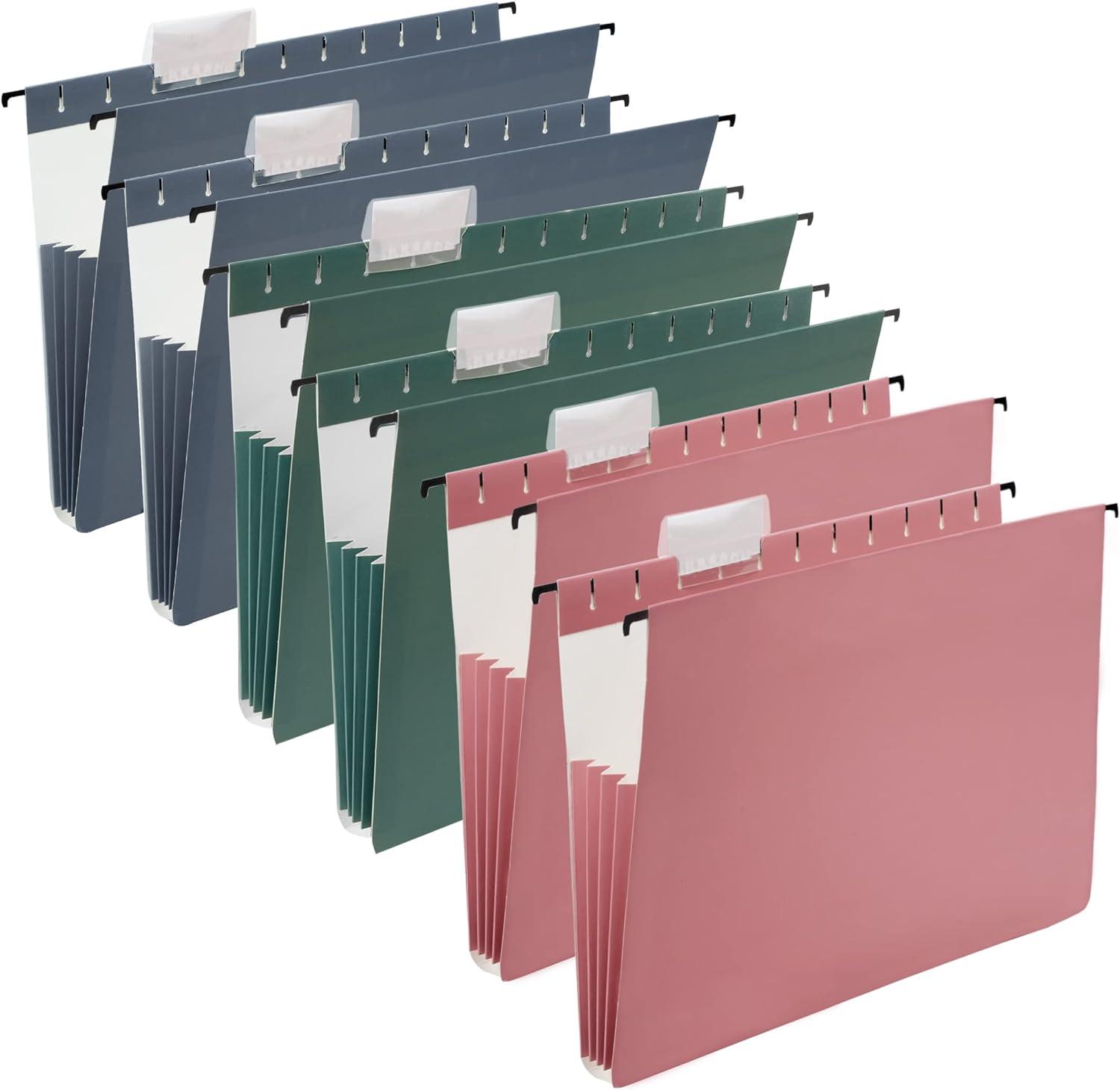 y yoma extra capacity hanging file folders expandable hanging folders letter size 1/5 cut tabs 6 per box  y