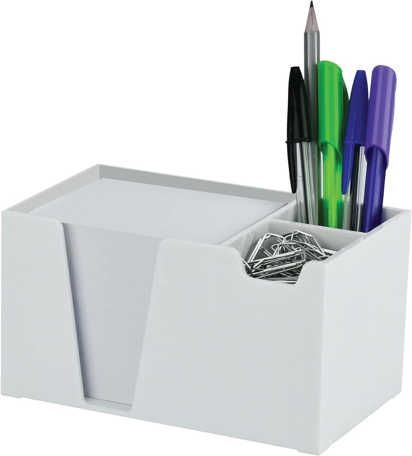 acrimet desktop organizer pencil paper clip caddy holder plastic with paper white color  acrimet b01bvq990s
