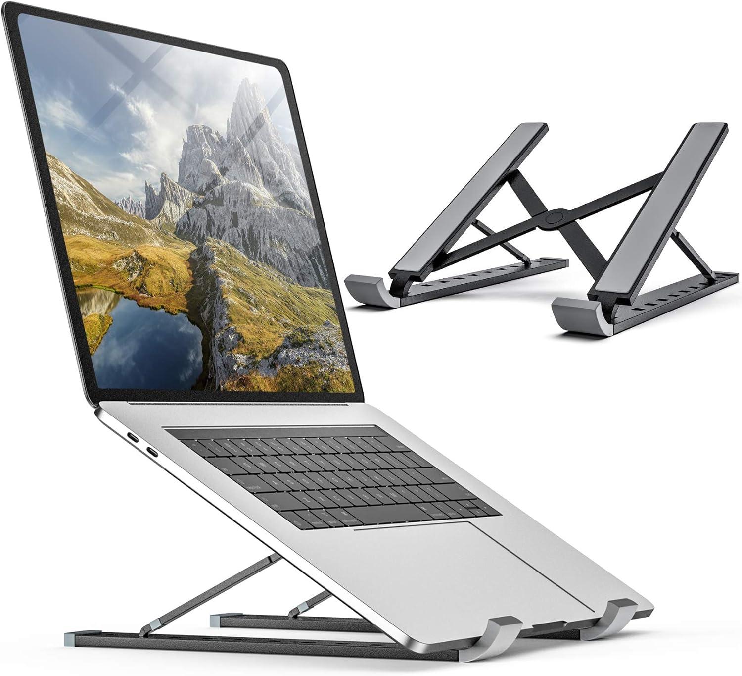 riorand portable laptop stand foldable adjustable laptop stand holder universal ergonomic aluminium alloy