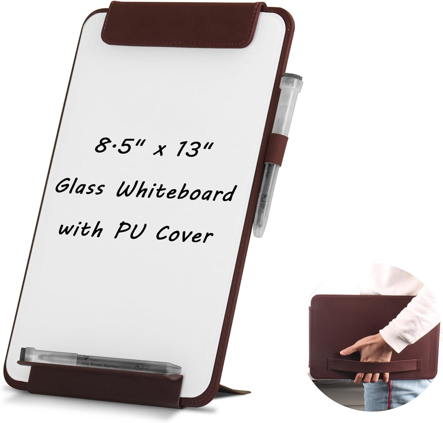 selead desktop glass whiteboard standing or handheld dry erase white board markers for home office school 