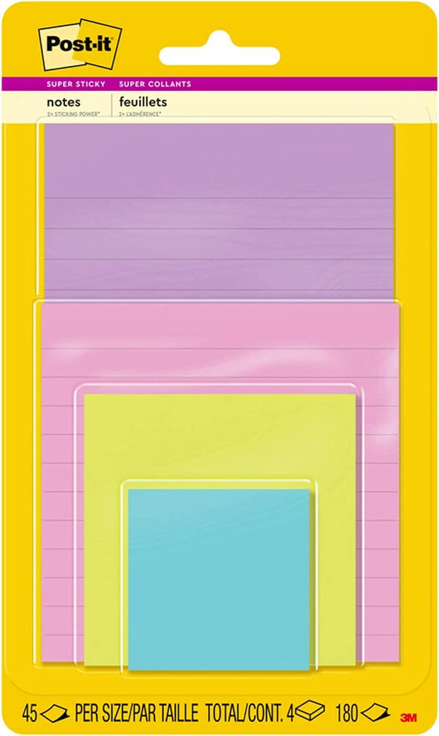 post-it super sticky notes assorted sizes 4 pads 2x the sticking power supernova neons  ?post-it b01d8f5b16