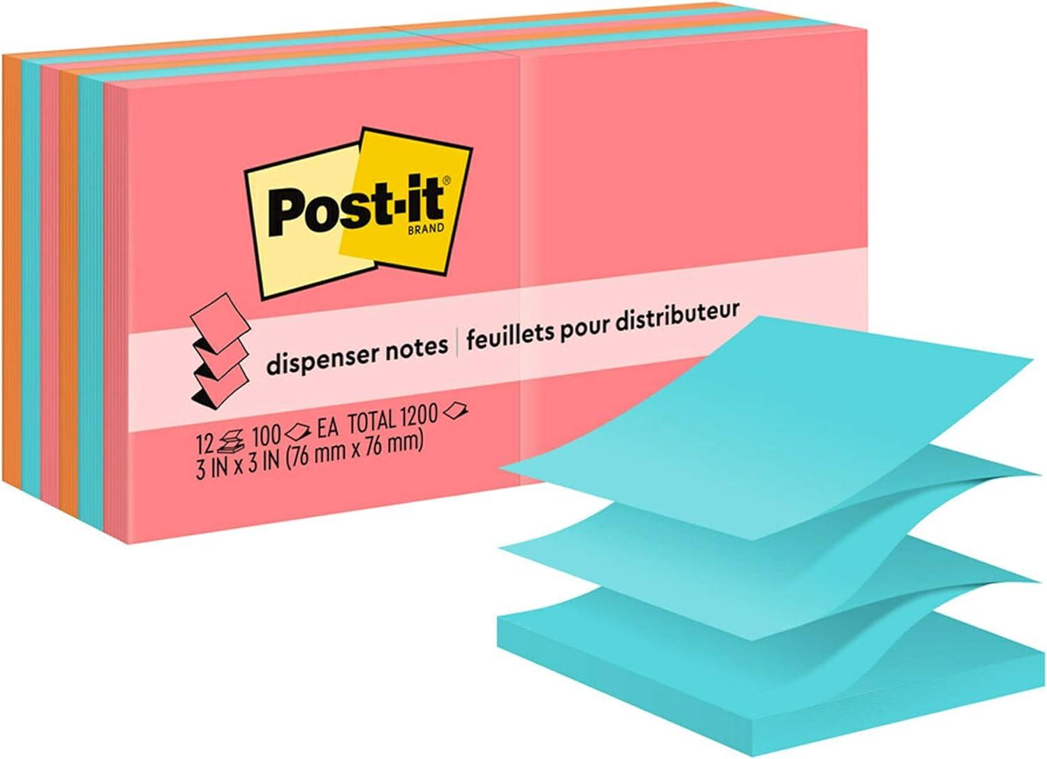 post-it pop-up notes 3x3 in 12 pads americas #1 favorite sticky notes poptimistic bright colors clean removal