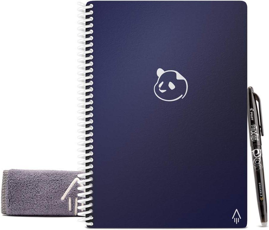 rocketbook smart reusable notebook executive size panda planner with daily weekly and monthly pages midnight