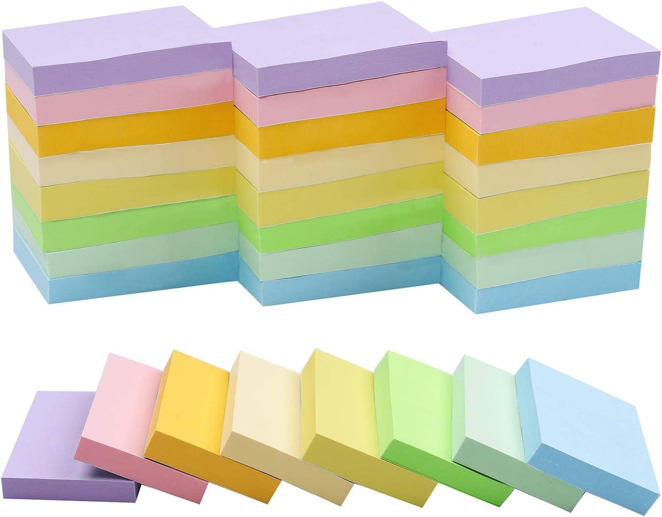 vanpad sticky notes 1 5x2 inches light colors self-stick pads 24 pack 75 sheets/pad  vanpad b08l4dzml2