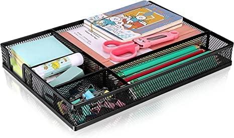 gonice mesh desk organizer storage basket desk drawer organizer tray stationery multi-function storage box