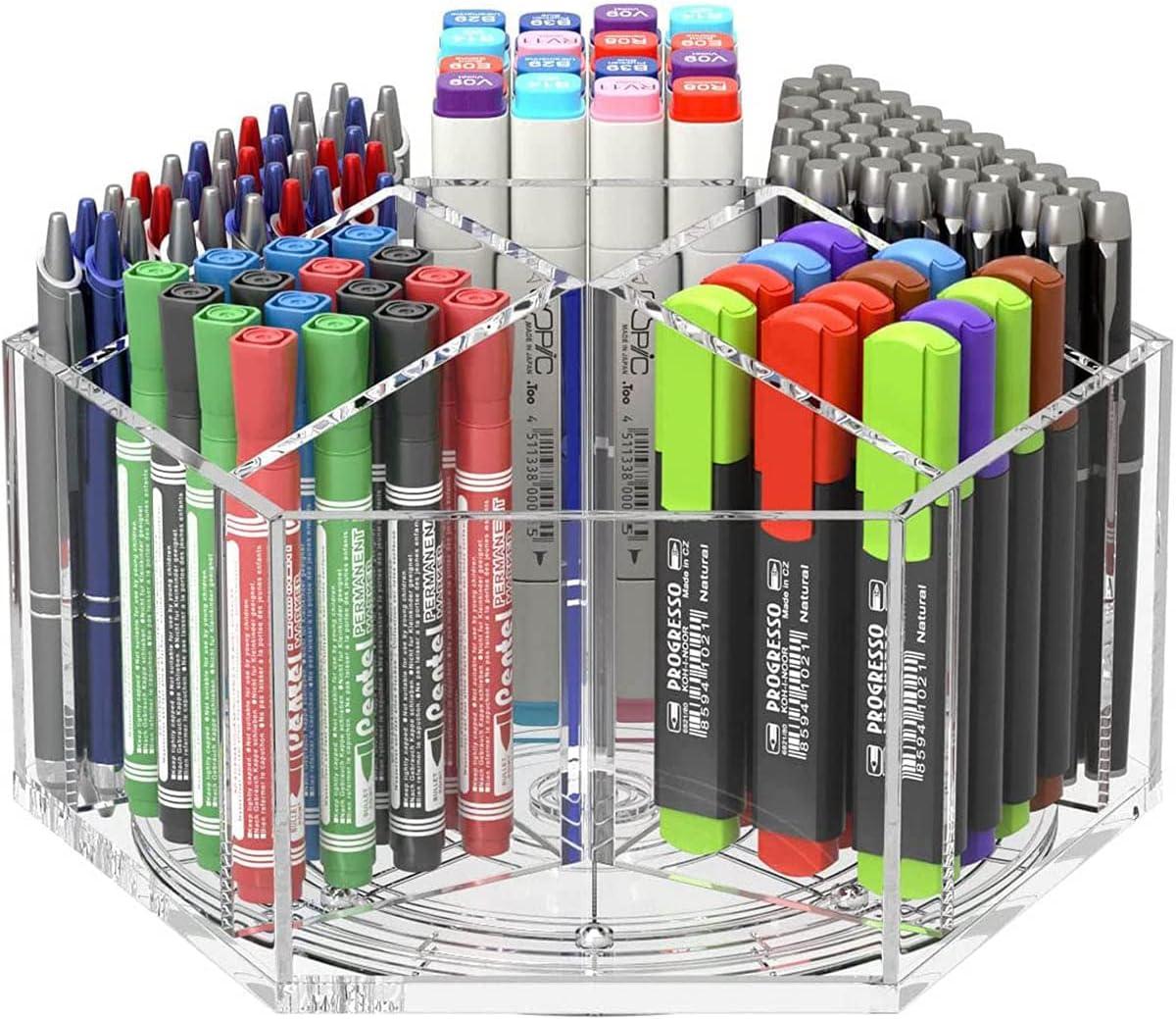 niubee acrylic pen holder desk organizer 360 rotatable  niubee b08r9n5w8b
