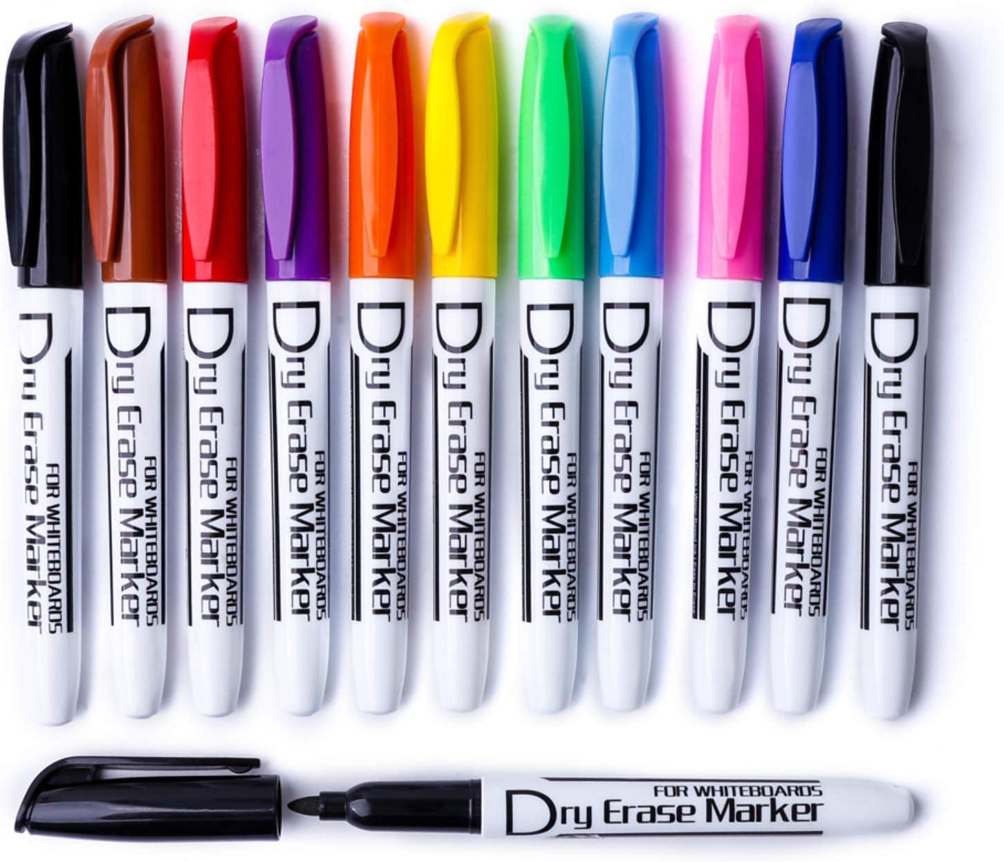 volcanics dry erase markers low odor fine whiteboard markers thin box of 12 10 assorted colors  volcanics