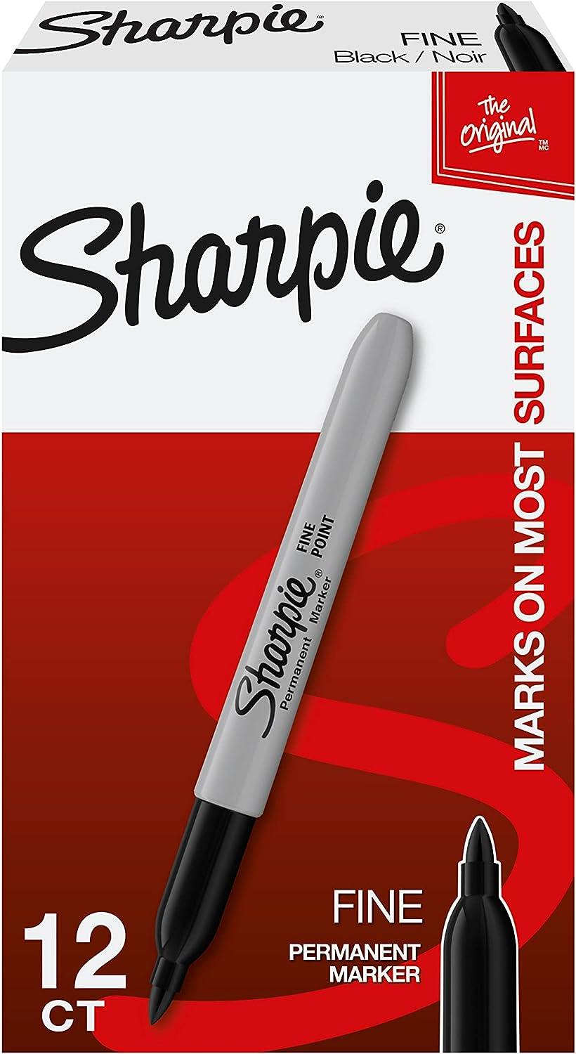 sharpie permanent markers fine point black 12 count  sharpie b00006ifhd