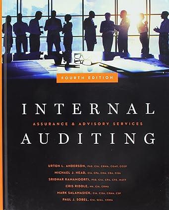 internal auditing assurance and advisory services 4th edition urton l. anderson, phd, cia, cfsa, ccep,