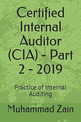 certified internal auditor cia part 2 practice of internal auditing 1st edition muhammad zain 1093798459,