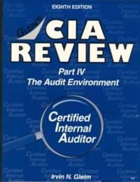 certified internal auditor cia review part iv the audit environment 8th edition gleim, irvin n 0917539923,