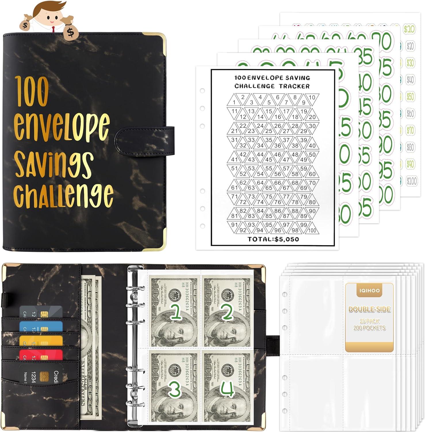 iqihoo 100 envelope savings challenge binder money saving challenge binder 100 day savings challenge binder 
