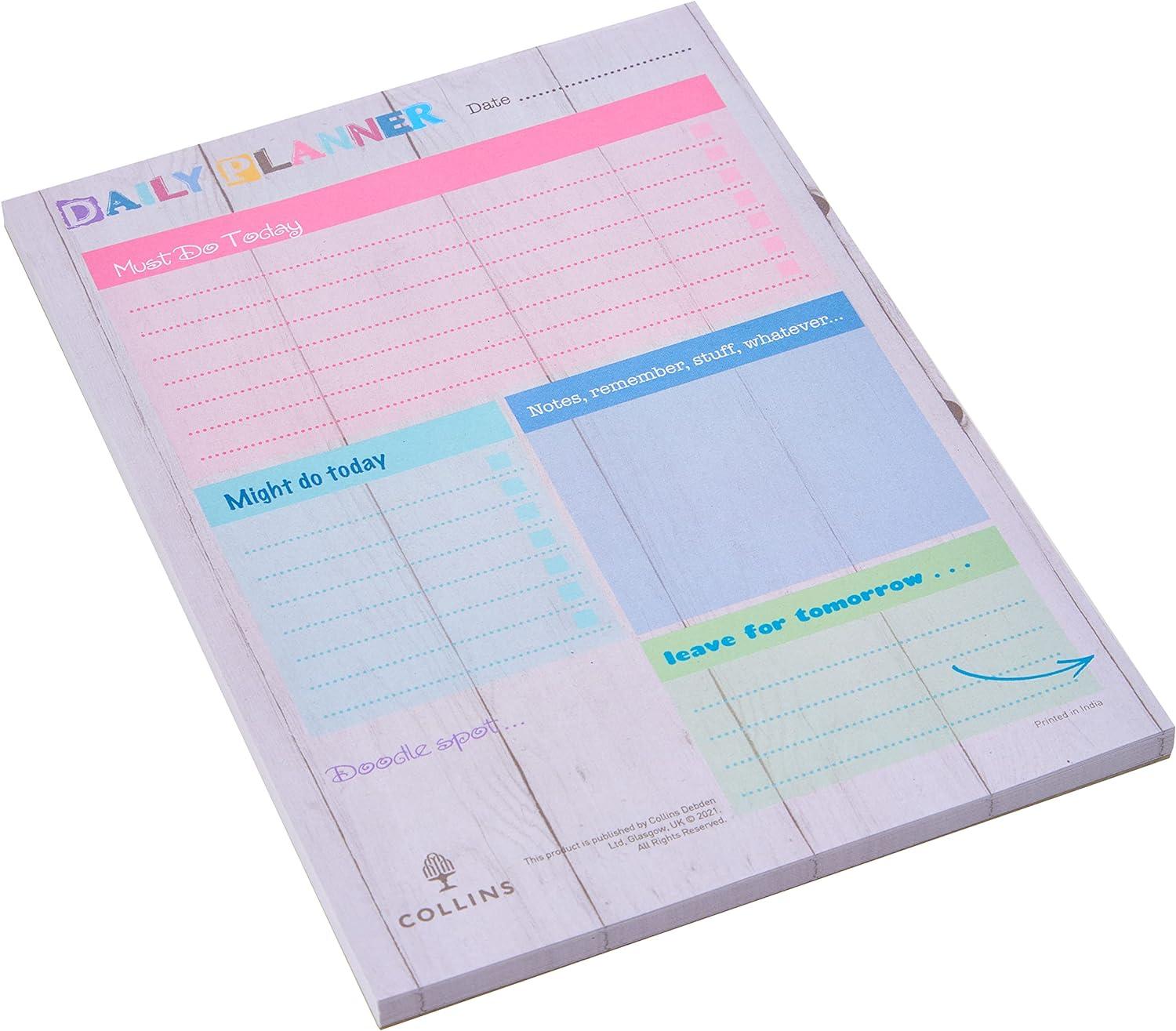 collins a5 unique layout 2019 daily planner pad pack of 60 sheets pack of  collins b016ol397o