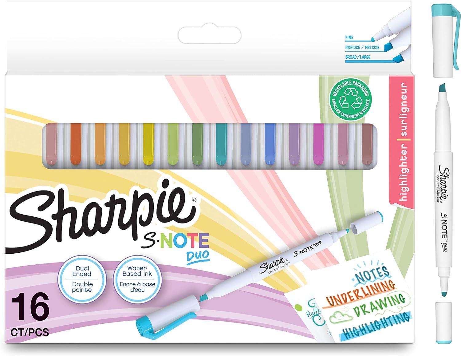 sharpie s-note duo highlighters dual ended pastel creative markers  sharpie b0bt1nvq99