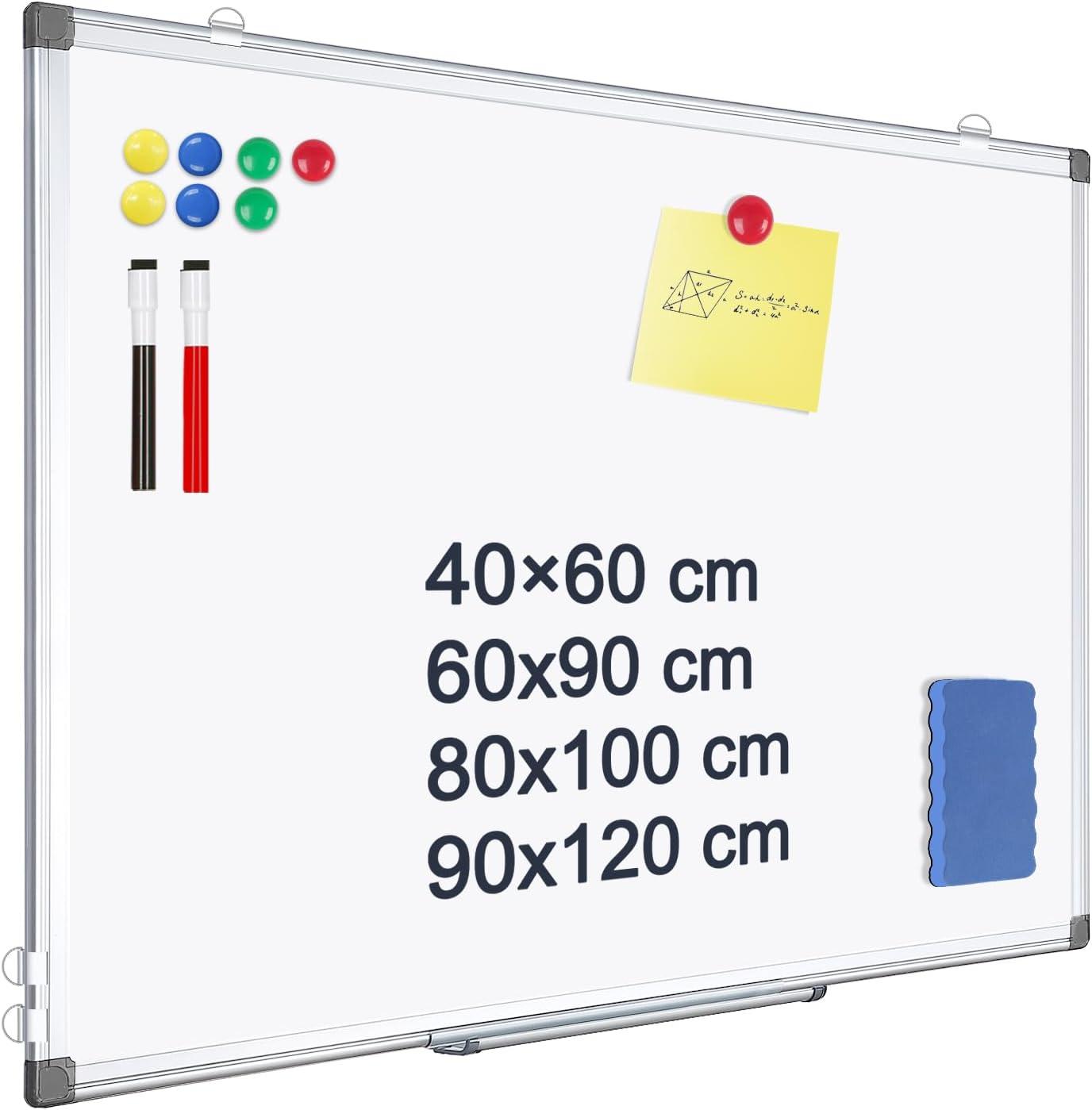queenlink magnetic whiteboard kit 40 x 60 cm white board aluminum frame wall hanging mountable dry erase wipe