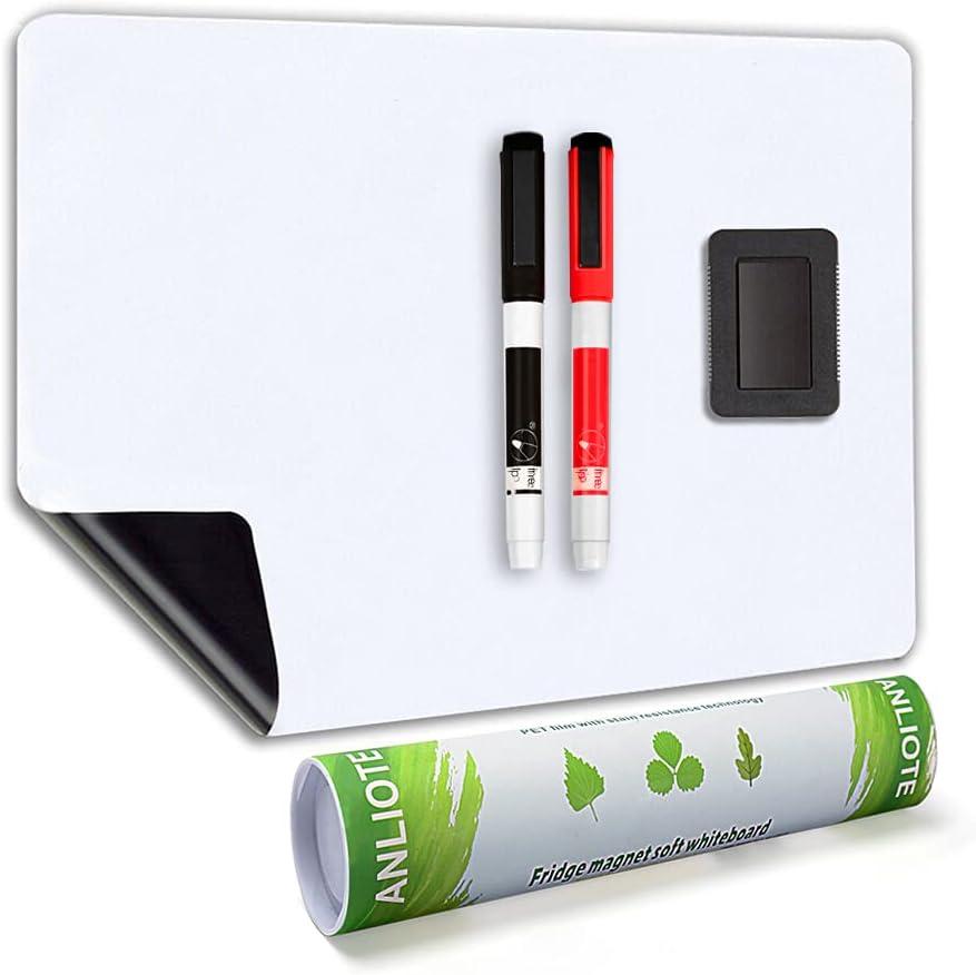 anliote whiteboard magnetic white board sheet a3 plus for fridge easy to write and wipe dry erase magnet