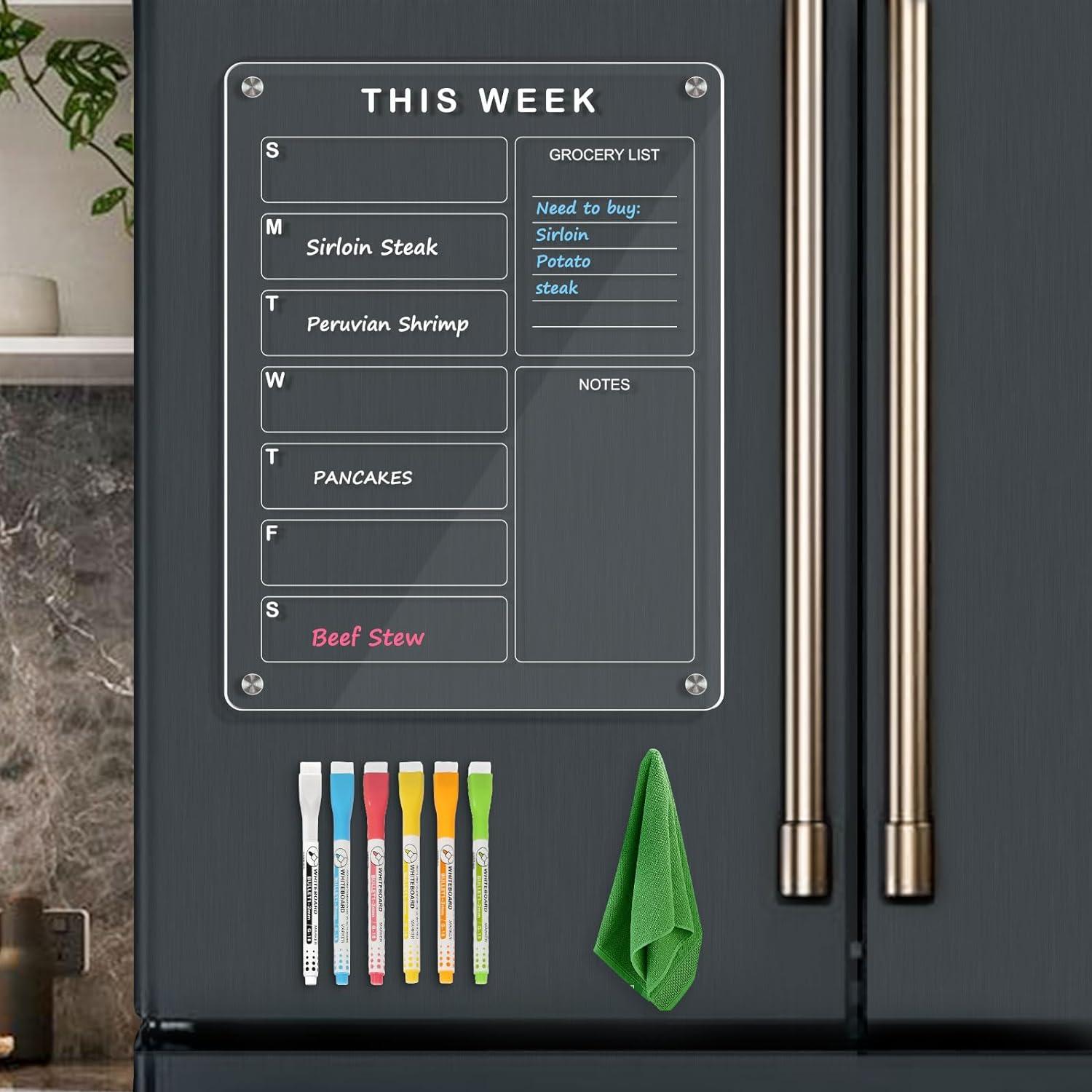 4 thought acrylic dry erase board calendar for fridge 30 x 40 cm magnetic clear acrylic  ‎4 thought