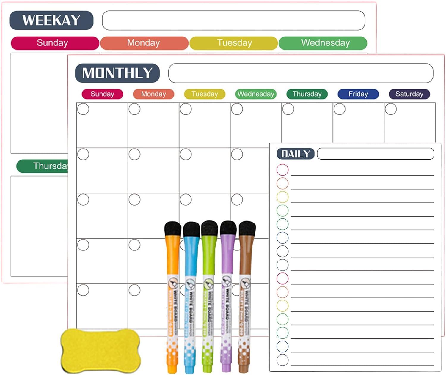 hmltd weekly magnetic calendar for fridge - planner board dry erase board  hmltd b0cpx9lc7v
