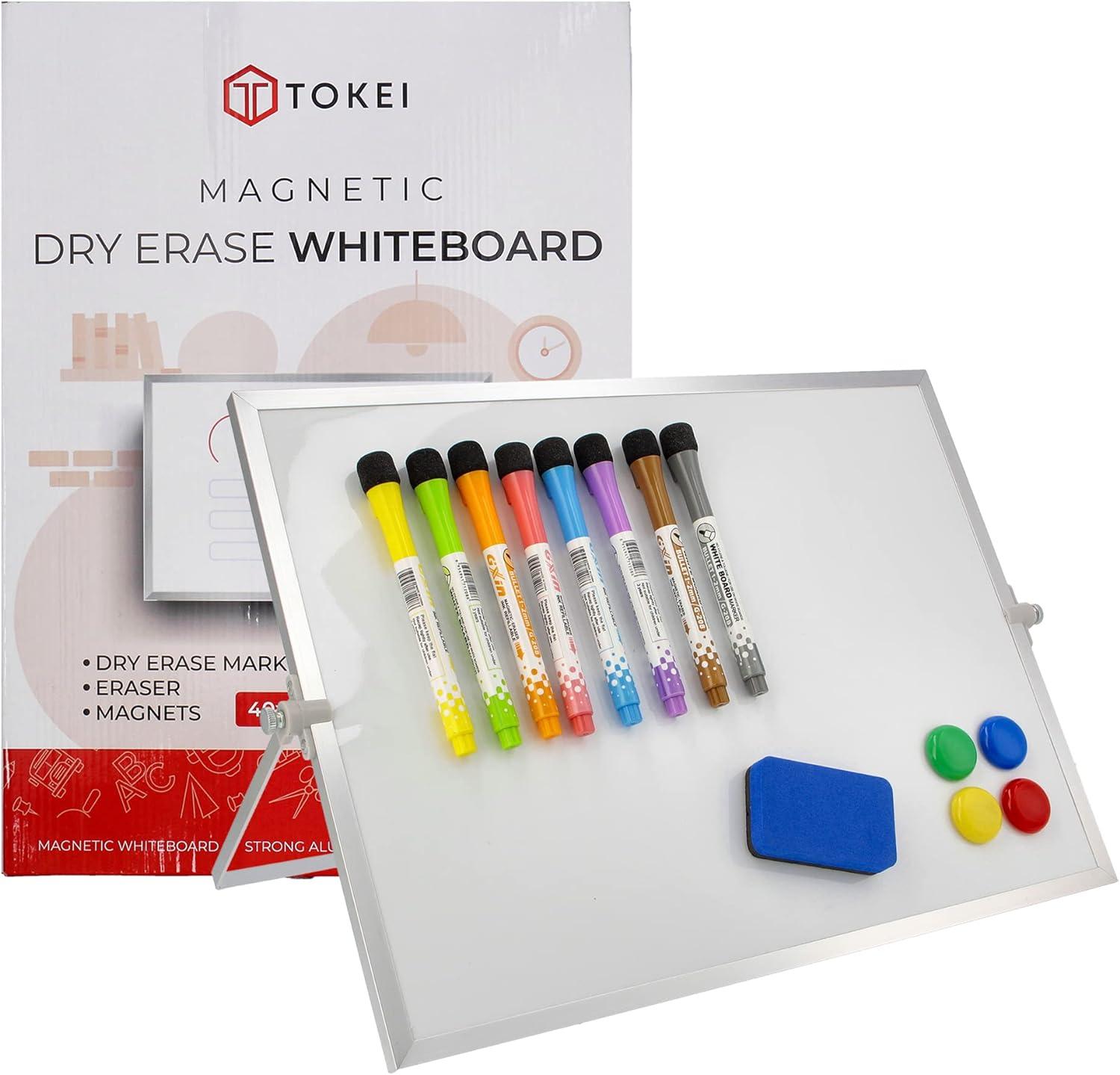 tokei 40x30cm small double sided a3 magnetic white board - whiteboard pens  tokei b0bhkr8vxg
