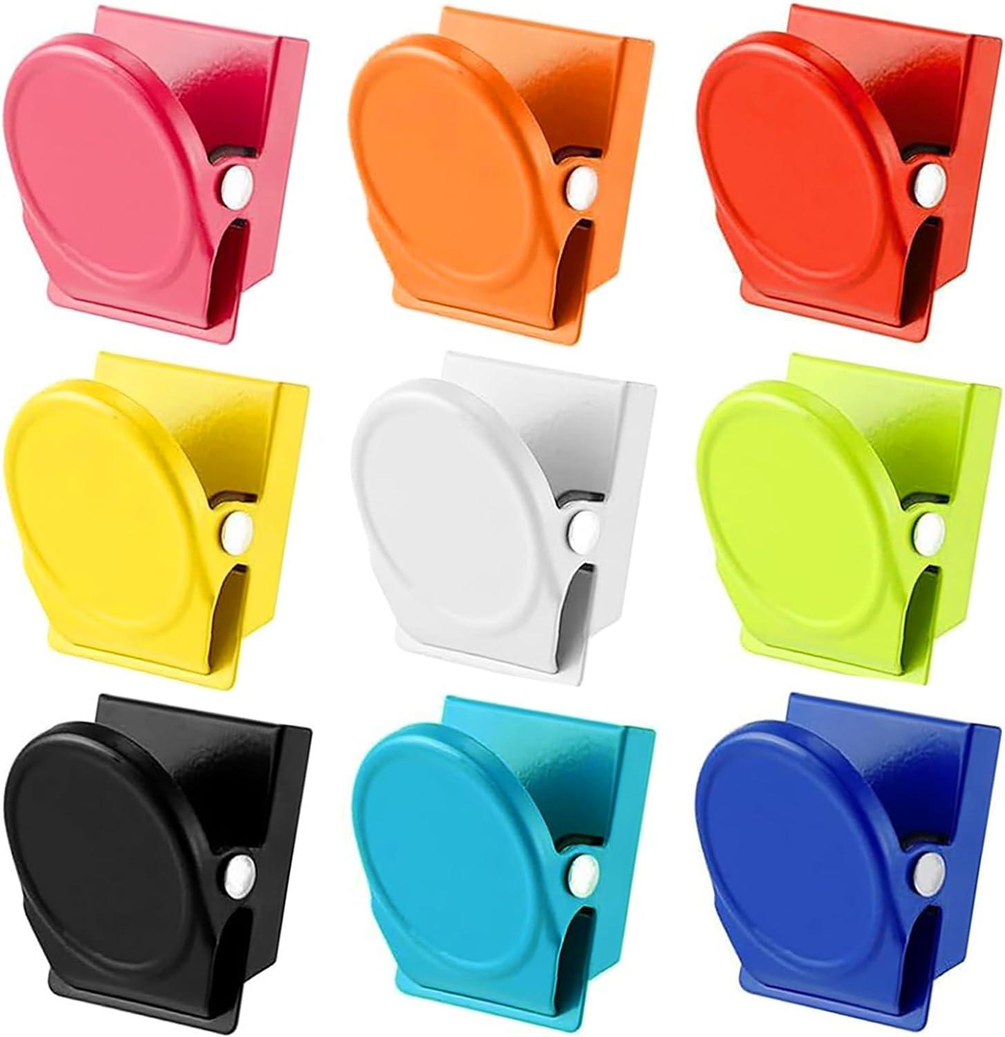 kmz 9 pack colorful magnetic clips strong fridge magnet clip scratch resistant whiteboard magnets clips for