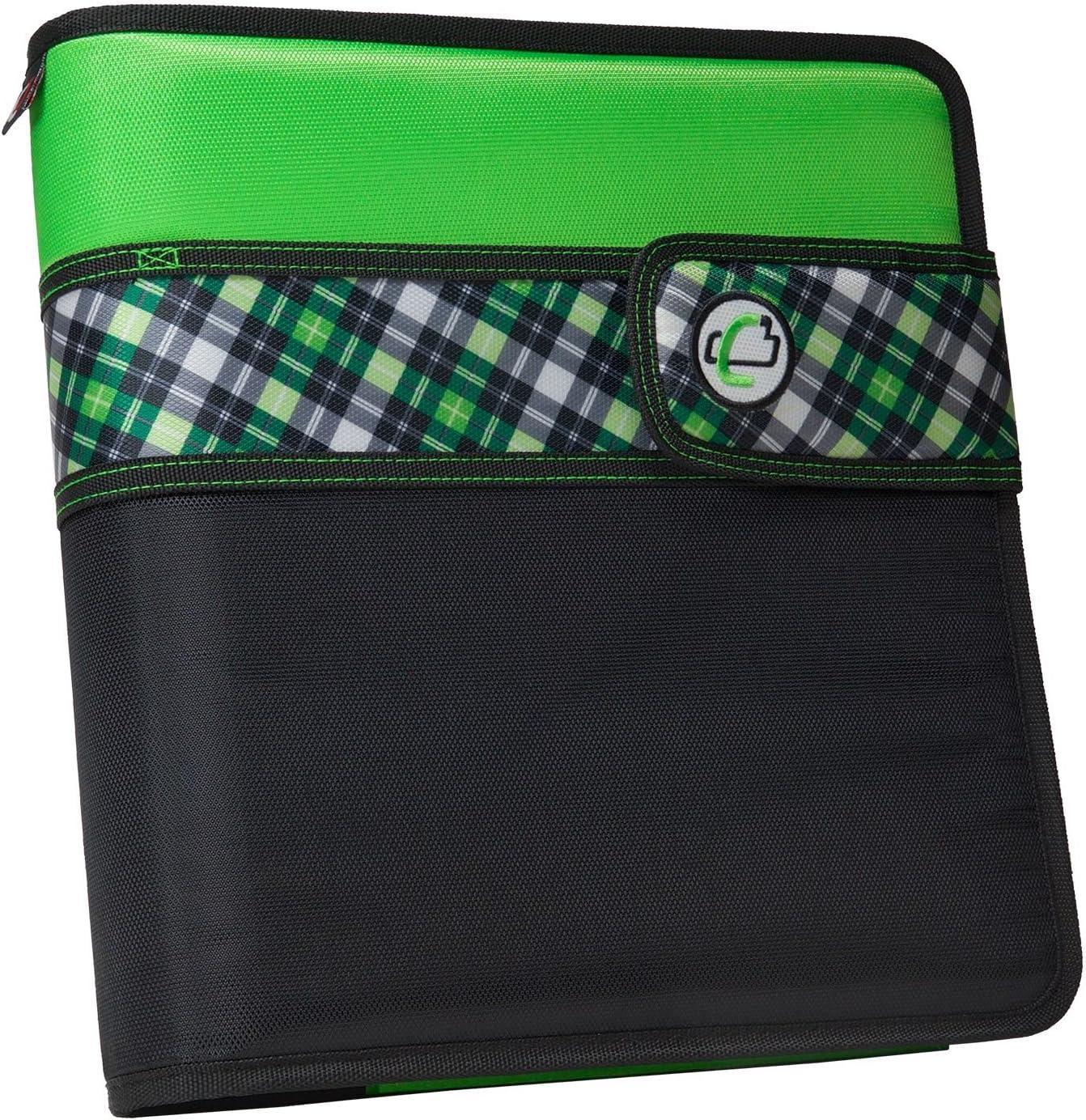 case-it open tab velcro closure 2-inch binder with tab file green plaid s-817-neognpd  case-it b01eu1gaqw