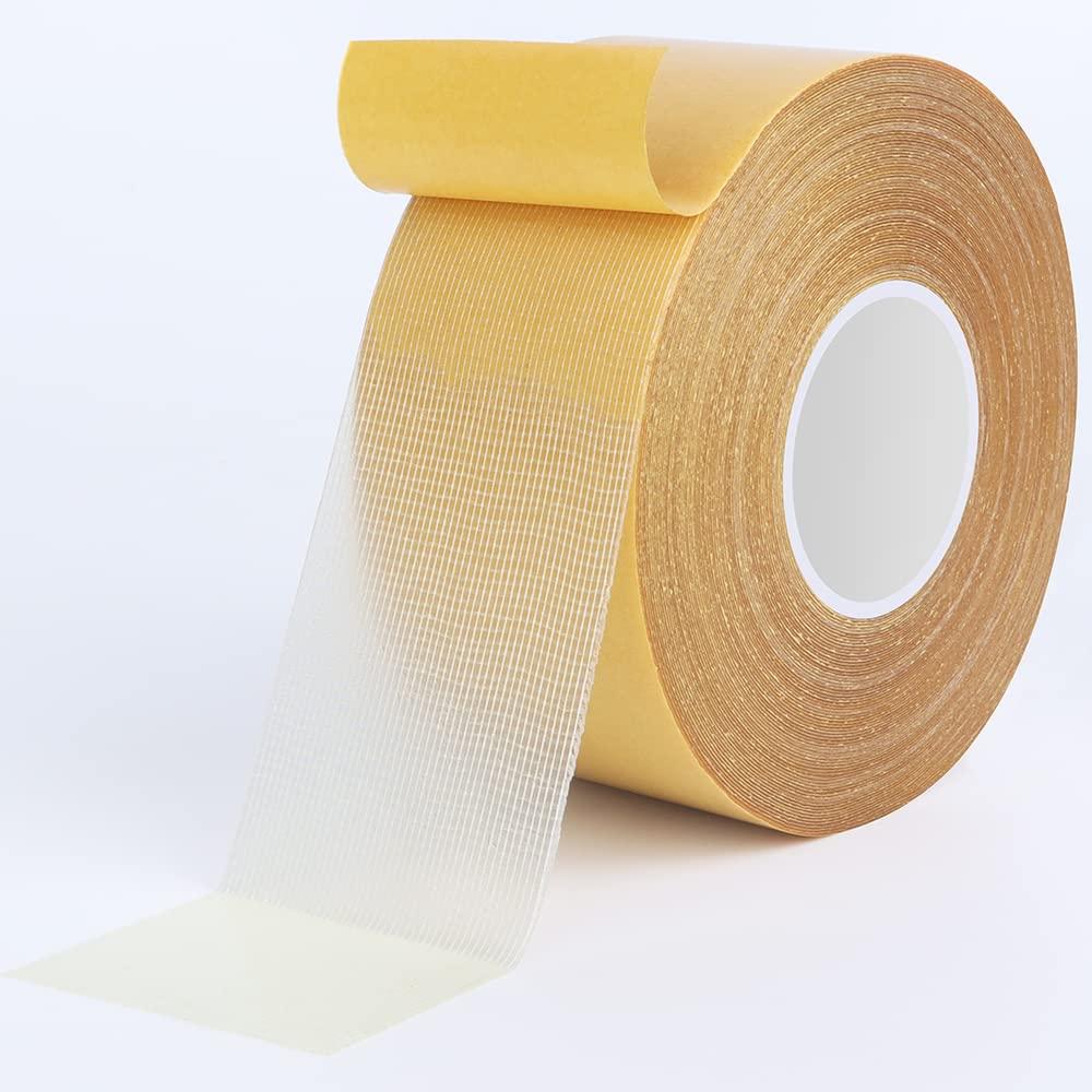 coumeno double sided tape heavy duty 2inx66ft stick mounting tape high tack no residue easy tear tape for