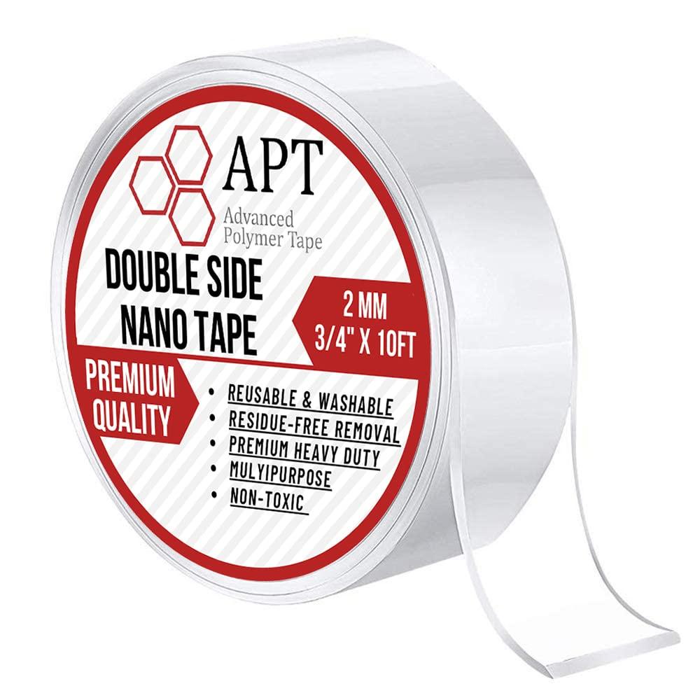 apt tough and clear double sided heavy duty mounting tape wide application weatherproof 3/4 inch x 5m 2mm