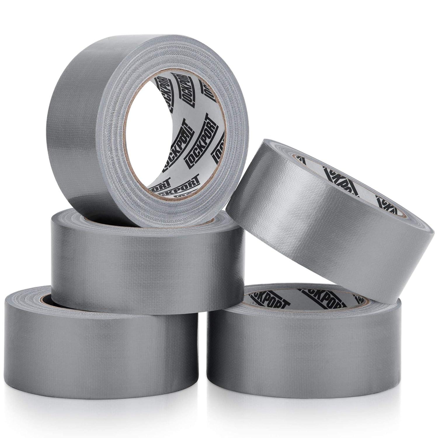 duct tape heavy duty - 5 roll multi pack - silver 90 feet x 2 inch - strong flexible no residue  lockport
