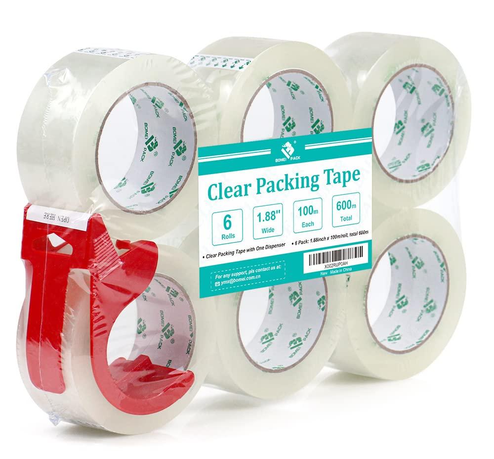 bomei pack packing tape mailing and storage tape clear 1 88