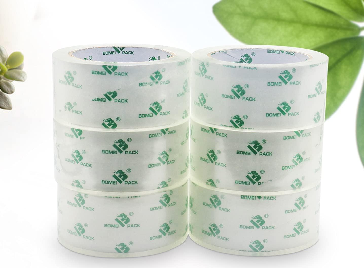 bomei pack packing tape super clear shipping tape 1 88 inch x 50m 6 rolls  bomei b07fkycmyf