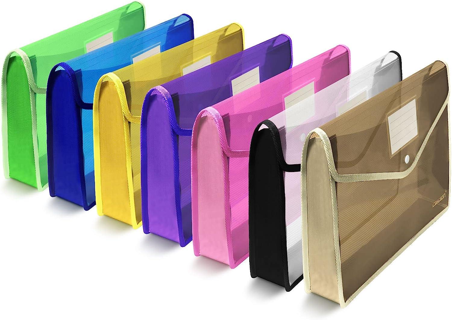 7 pack b4 plastic file folders waterproof transparent expandable file folder -