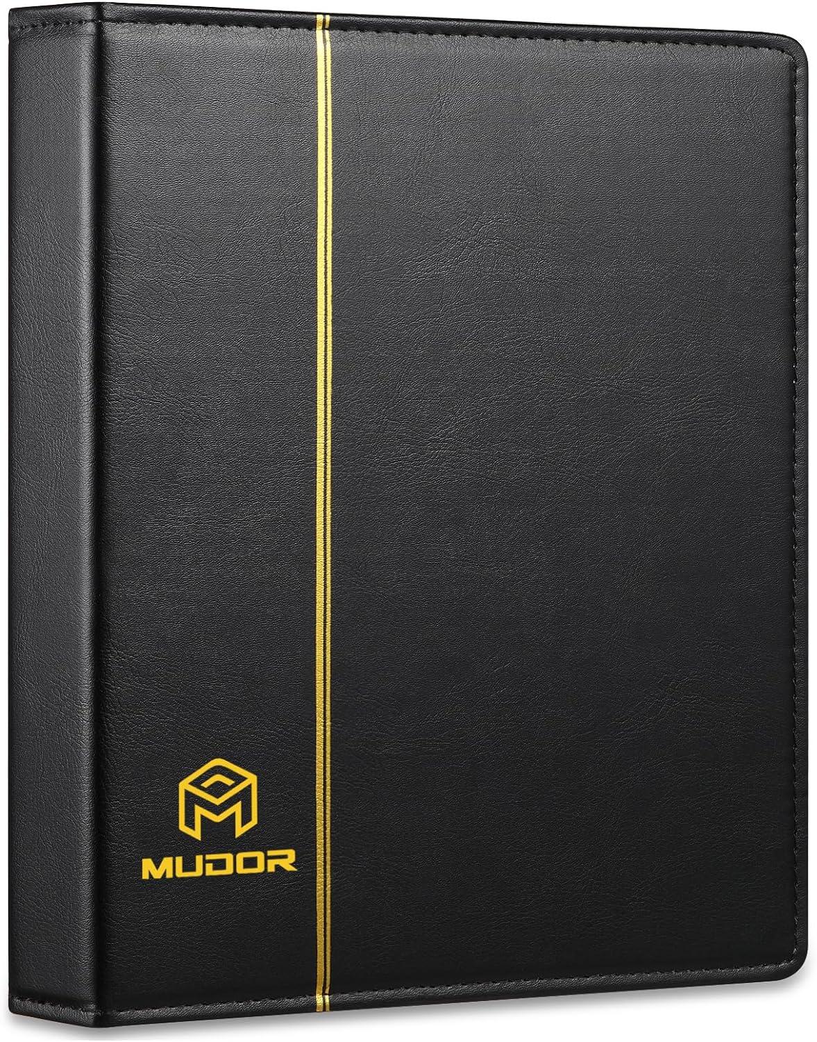 mudor empty premium pu classic binder 4 ring binder albums stockbook for stamps documents coins bank notes