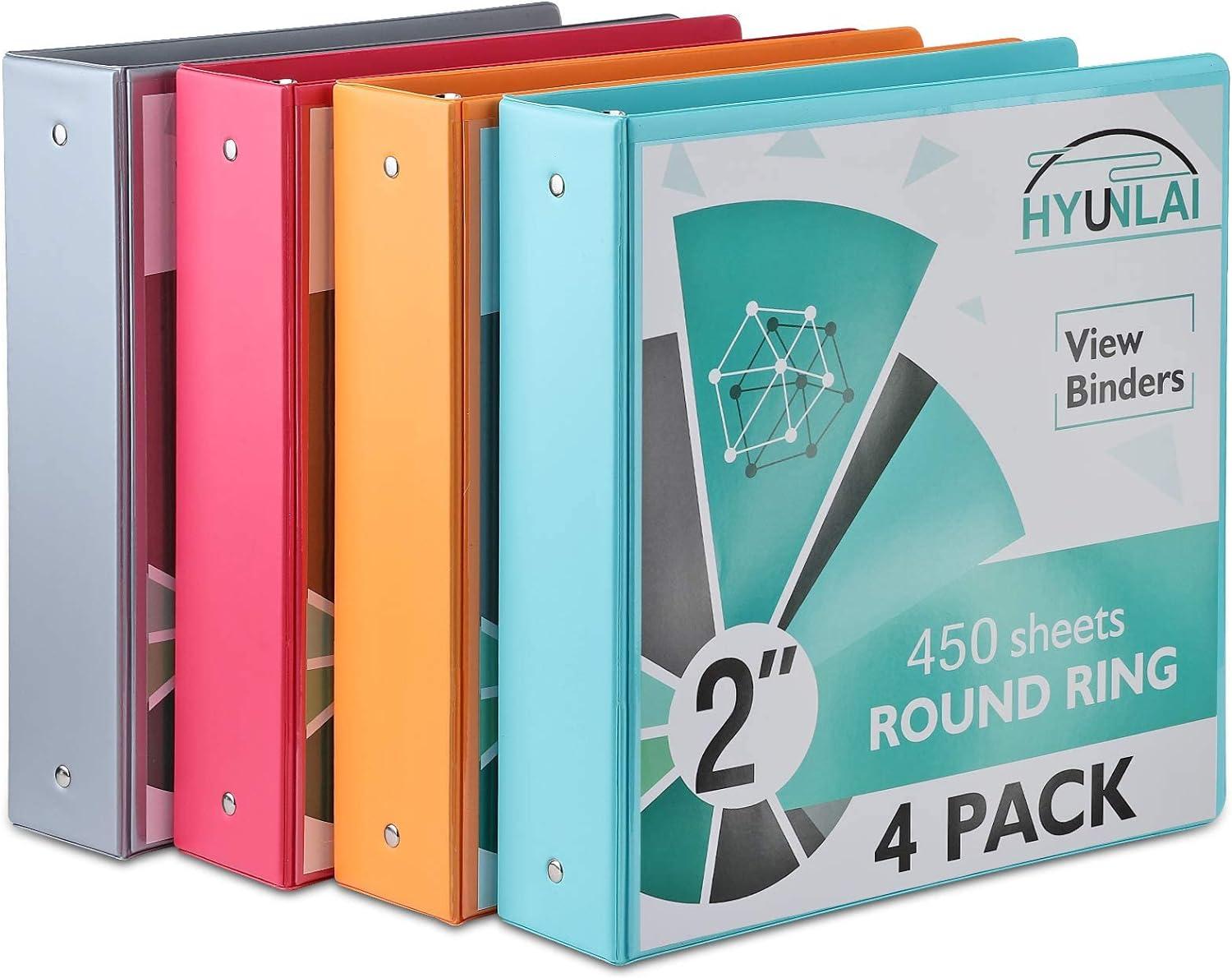 2 inch 3 ring binder hyunlai 2'' round-ring view presentation view binders holds up to 8 5