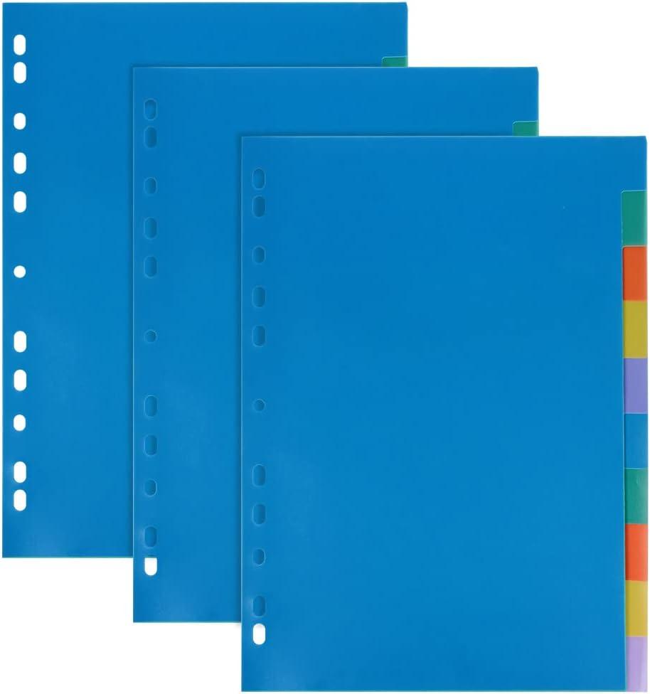 binder dividers fome 3pack multicolor binder tab dividers for 3 ring binder or notebook dividers 11 hole