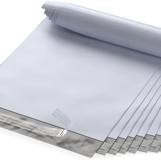 gpi - 7 5 x 10 5, 2 5 mil thick, bulk pack of 100 - white poly mailer envelopes self seal waterproof and