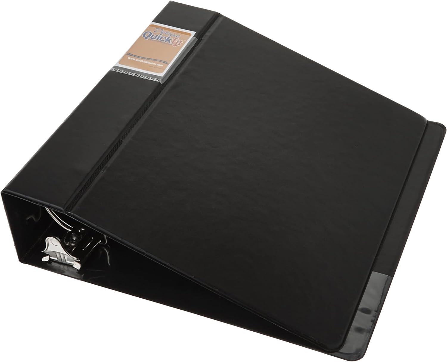 quickfit heavy-duty commercial binder 3-ring d-ring binder black 3 inch  quickfit b008yx7ecw